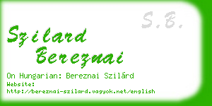 szilard bereznai business card