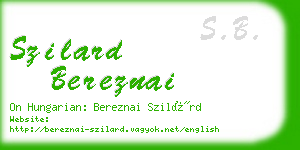 szilard bereznai business card